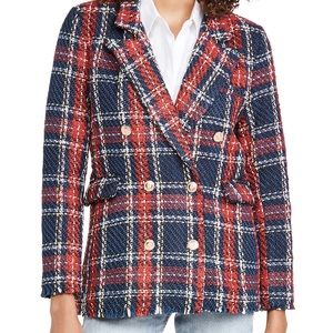 Blank NYC Double Breasted Prep School Plaid Blazer